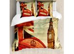Abakuhaus London Copripiumino, Big Ben Inghilterra Londra, Antiacaro, Adatto A Chi Soffre Di Allergie, Con Federe, 200 Cm X 200 Cm - 80 X 80 Cm, Multicolore