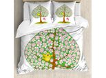 Abakuhaus Set Copripiumino Primaverile Per Letti Matrimoniali, Motivo A Cuori E Fiori, Antiacaro, Adatto A Chi Soffre Di Allergie, Con Federe, Rosa