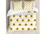 Abakuhaus Copripiumino Sunflower, Motivo Sunflower Natur, Antiacaro, Adatto A Chi Soffre Di Allergie, Con Federe, 155 Cm X 220 Cm - 80 X 80 Cm, Giallo