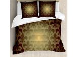 Abakuhaus Copripiumino Fleur De Lis, Fiore Reale, Antiacaro, Adatto A Chi Soffre Di Allergie, Con Federe, 155 Cm X 220 Cm - 80 X 80 Cm, Marrone