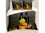 Abakuhaus Copripiumino Weingut, Bottiglie A Tema Francia, Antiacaro, Adatto A Chi Soffre Di Allergie, Con Federe, 200 Cm X 200 Cm - 80 X 80 Cm, Multicolore