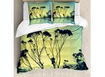 Abakuhaus Copripiumino Baum, Baum-Schatten Scenic, Antiacaro, Adatto A Chi Soffre Di Allergie, Con Federe, 155 Cm X 220 Cm - 80 X 80 Cm, Blu Giallo