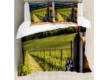Abakuhaus Copripiumino, Vineyard Toscana Uva, Antiacaro, Adatto A Chi Soffre Di Allergie, Con Federe, 155 Cm X 220 Cm - 80 X 80 Cm, Verde, Blu, Marrone
