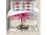 Abakuhaus Copripiumino Land, Ciliegio Giapponese, Antiacaro, Adatto A Chi Soffre Di Allergie, Con Federe, 200 Cm X 200 Cm - 80 X 80 Cm, Multicolore