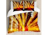 Abakuhaus Copripiumino Land, Tramonto Nella Foresta, Antiacaro, Adatto A Chi Soffre Di Allergie, Con Federe, 200 Cm X 200 Cm - 80 X 80 Cm, Giallo Arancione
