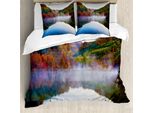 Abakuhaus Copripiumino Paesaggio, Lake Mountain Scenery, Antiacaro, Adatto A Chi Soffre Di Allergie, Con Federe, 155 Cm X 220 Cm - 80 X 80 Cm, Multicolore