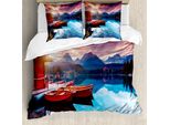 Abakuhaus Copripiumino Landscape, Asia Meridionale Romantico, Antiacaro, Adatto A Chi Soffre Di Allergie, Con Federe, 200 Cm X 200 Cm - 80 X 80 Cm, Multicolore