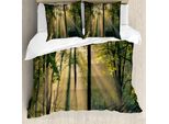 Abakuhaus Copripiumino Wald, Estate Country, Antiacaro, Adatto A Chi Soffre Di Allergie, Con Federe, 200 Cm X 200 Cm - 80 X 80 Cm, Verde Beige Nero