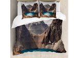 Abakuhaus Set Copripiumino Per Letti Matrimoniali, See Natur Erde, Antiacaro, Adatto A Chi Soffre Di Allergie, Con Federe, Anatra Bruna