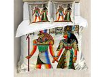Abakuhaus Copripiumino Egiziano, Edificio In Papiro, Antiacaro, Adatto A Chi Soffre Di Allergie, Con Federe, 200 Cm X 200 Cm - 80 X 80 Cm, Multicolore
