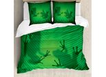 Abakuhaus Copripiumino Per Animali Domestici, Foglia Di Banano Tropicale, Antiacaro, Adatto A Chi Soffre Di Allergie, Con Federe, 155 Cm X 220 Cm - 80 X 80 Cm, Verde