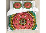 Abakuhaus Set Copripiumino Colorato Per Letti Matrimoniali, Toro Etnico Americano, Antiacaro, Adatto A Chi Soffre Di Allergie, Con Federe, Multicolore