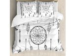 Abakuhaus Copripiumino Pfeil, Folk Federn Pfeil, Antiacaro, Adatto A Chi Soffre Di Allergie, Con Federe, 200 Cm X 200 Cm - 80 X 80 Cm, Bianco E Nero