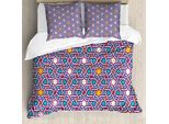 Abakuhaus Copripiumino Orient, Linee Geometriche Stelle, Antiacaro, Adatto A Chi Soffre Di Allergie, Con Federe, 155 Cm X 220 Cm - 80 X 80 Cm, Multicolore