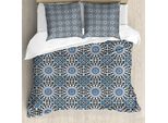 Abakuhaus Copripiumino Orient, Motivi A Mosaico, Antiacaro, Adatto A Chi Soffre Di Allergie, Con Federe, 155 Cm X 220 Cm - 80 X 80 Cm, Grigio, Bianco, Blu