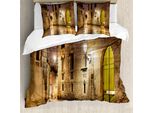 Abakuhaus Copripiumino Gotico, Pietre Gotiche, Antiacaro, Adatto A Chi Soffre Di Allergie, Con Federe, 200 Cm X 200 Cm - 80 X 80 Cm, Color Crema