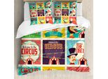 Abakuhaus Copripiumino Zirkus, Karneval Old Circus, Antiacaro, Adatto A Chi Soffre Di Allergie, Con Federe, 200 Cm X 200 Cm - 80 X 80 Cm, Multicolore