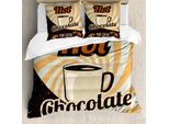 Copripiumino Abakuhaus Retro, Retro Hot Beverage, Antiacaro, Adatto A Chi Soffre Di Allergie, Con Federe, 200 Cm X 200 Cm - 80 X 80 Cm, Multicolore