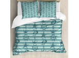 Abakuhaus Copripiumino Steuerrad, Ancora Con Timone, Antiacaro, Adatto A Chi Soffre Di Allergie, Con Federe, 155 Cm X 220 Cm - 80 X 80 Cm, Beige Verde Acqua