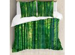 Abakuhaus Copripiumino In Bambù, Verde Selvaggio Bambù Esotico, Antiacaro Adatto A Chi Soffre Di Allergie Con Federe, 200 Cm X 200 Cm - 80 X 80 Cm, Verde