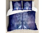 Abakuhaus Copripiumino Fantasia, Mythische Dreamy Creature, Antiacaro, Adatto A Chi Soffre Di Allergie, Con Federe, 200 Cm X 200 Cm - 80 X 80 Cm, Viola