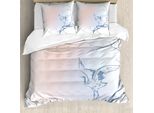 Abakuhaus Copripiumino Asiatico, Ramo Invernale, Antiacaro, Adatto A Chi Soffre Di Allergie, Con Federe, 155 Cm X 220 Cm - 80 X 80 Cm, Blu Rosa