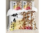 Abakuhaus Copripiumino In Bambù, Bambù Giapponese Asiatico, Antiacaro, Adatto A Chi Soffre Di Allergie, Con Federe, 200 Cm X 200 Cm - 80 X 80 Cm, Multicolore