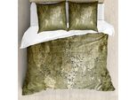 Abakuhaus Copripiumino Antico, Mappa Del Mondo Nostalgica, Antiacaro, Adatto A Chi Soffre Di Allergie, Con Federe, 155 Cm X 220 Cm - 80 X 80 Cm, Verde Militare
