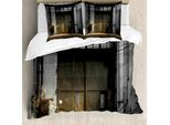 Abakuhaus Copripiumino Industriale, Porta Arrugginita Rotta, Antiacaro, Adatto A Chi Soffre Di Allergie, Con Federe, 155 Cm X 220 Cm - 80 X 80 Cm, Grigio Marrone