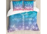 Abakuhaus Copripiumino Anker, Motivo Paesaggio Sfocato, Antiacaro, Adatto A Chi Soffre Di Allergie, Con Federe, 155 Cm X 220 Cm - 80 X 80 Cm, Rosa E Blu