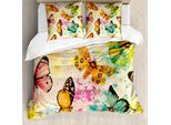 Abakuhaus Copripiumino Butterfly, TrüBe Grungy Butterfly, Antiacaro, Adatto A Chi Soffre Di Allergie, Con Federe, 155 Cm X 220 Cm - 80 X 80 Cm, Multicolore