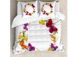 Abakuhaus Copripiumino Butterfly, Farfalla Con Erbe Aromatiche, Antiacaro, Adatto A Chi Soffre Di Allergie, Con Federe, 155 Cm X 220 Cm - 80 X 80 Cm, Multicolore
