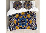 Abakuhaus Copripiumino Mandala, Motivo Floreale Mandala, Antiacaro, Adatto A Chi Soffre Di Allergie, Con Federe, 155 Cm X 220 Cm - 80 X 80 Cm, Blu Arancione Viola
