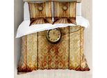 Abakuhaus Copripiumino Vittoriano, Architettura Medievale, Antiacaro, Adatto A Chi Soffre Di Allergie, Con Federe, 200 Cm X 200 Cm - 80 X 80 Cm, Beige Marrone
