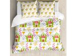 Abakuhaus Copripiumino Pilz, Foresta Primaverile Toadstool, Antiacaro Adatto A Chi Soffre Di Allergie Con Federe, 155 Cm X 220 Cm - 80 X 80 Cm, Multicolore