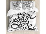 Abakuhaus Copripiumino Con Proverbio, Frase Motivazionale, Antiacaro, Adatto A Chi Soffre Di Allergie, Con Federe, 155 Cm X 220 Cm - 80 X 80 Cm, Bianco E Nero