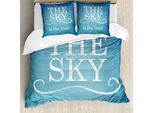 Abakuhaus Copripiumino Con Proverbio, Messaggio Tipografico, Antiacaro, Adatto A Chi Soffre Di Allergie, Con Federe, 200 Cm X 200 Cm - 80 X 80 Cm, Blu E Bianco