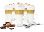6 Bicchieri Da Latte Macchiato 280Ml Con Manico Bicchieri Da Caffè Bicchieri Da Tè