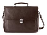 Harold's Pelle Borsa Da Ufficio Laptop Bag Campo Briefcase Lock Brown Blu Scuro