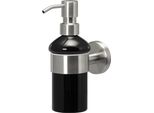 Bremermann Serie Bagno Piazza Keramik Distributore Di Sapone Nero, Acciaio Inox Opaco
