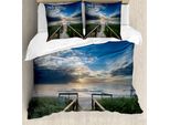 Abakuhaus Copripiumino Da Spiaggia, Pathway To Sea Swimming, Antiacaro, Adatto A Chi Soffre Di Allergie, Con Federe, 200 Cm X 200 Cm - 80 X 80 Cm, Multicolore