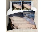 Abakuhaus Copripiumino Da Spiaggia, Oceano Costa Natura, Antiacaro Adatto A Chi Soffre Di Allergie Con Federe, 200 Cm X 200 Cm - 80 X 80 Cm, Multicolore
