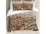 Abakuhaus Copripiumino Torre Eiffel, Panorama Urbano, Antiacaro, Adatto A Chi Soffre Di Allergie, Con Federe, 155 Cm X 220 Cm - 80 X 80 Cm, Beige