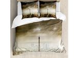 Abakuhaus Copripiumino Torre Eiffel, Skyline Di Parigi, Antiacaro, Adatto A Chi Soffre Di Allergie, Con Federe, 200 Cm X 200 Cm - 80 X 80 Cm, Marrone Beige