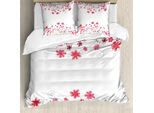 Abakuhaus Copripiumino Blume, KräUter-BlüTen-Braut, Antiacaro, Adatto A Chi Soffre Di Allergie, Con Federe, 200 Cm X 200 Cm - 80 X 80 Cm, Rosa-Verde-Bianco