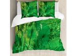 Abakuhaus Copripiuma Rainforest, Piante Esotiche Della Giungla, Antiacaro, Adatto A Chi Soffre Di Allergie, Con Federe, 200 Cm X 200 Cm - 80 X 80 Cm, Verde