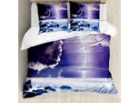 Abakuhaus Copripiumino Naturale, Mystic Dark Sky-Landschaft, Antiacaro, Adatto A Chi Soffre Di Allergie, Con Federe, 200 Cm X 200 Cm - 80 X 80 Cm, Blu Lilla