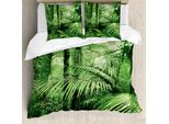 Abakuhaus Copripiumino Rainforest, Palme E Piante Esotiche, Antiacaro, Adatto A Chi Soffre Di Allergie, Con Federe, 200 Cm X 200 Cm - 80 X 80 Cm, Verde