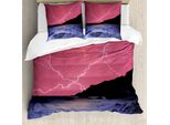 Abakuhaus Copripiumino Naturale, Gewitter Phenomena, Antiacaro, Adatto A Chi Soffre Di Allergie, Con Federe, 200 Cm X 200 Cm - 80 X 80 Cm, Rosa-Grigio
