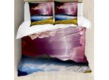 Abakuhaus Copripiumino Naturale, Terra Tempesta Raggi Rural, Antiacaro Adatto A Chi Soffre Di Allergie Con Federe, 155 Cm X 220 Cm - 80 X 80 Cm, Verde, Rosa, Blu